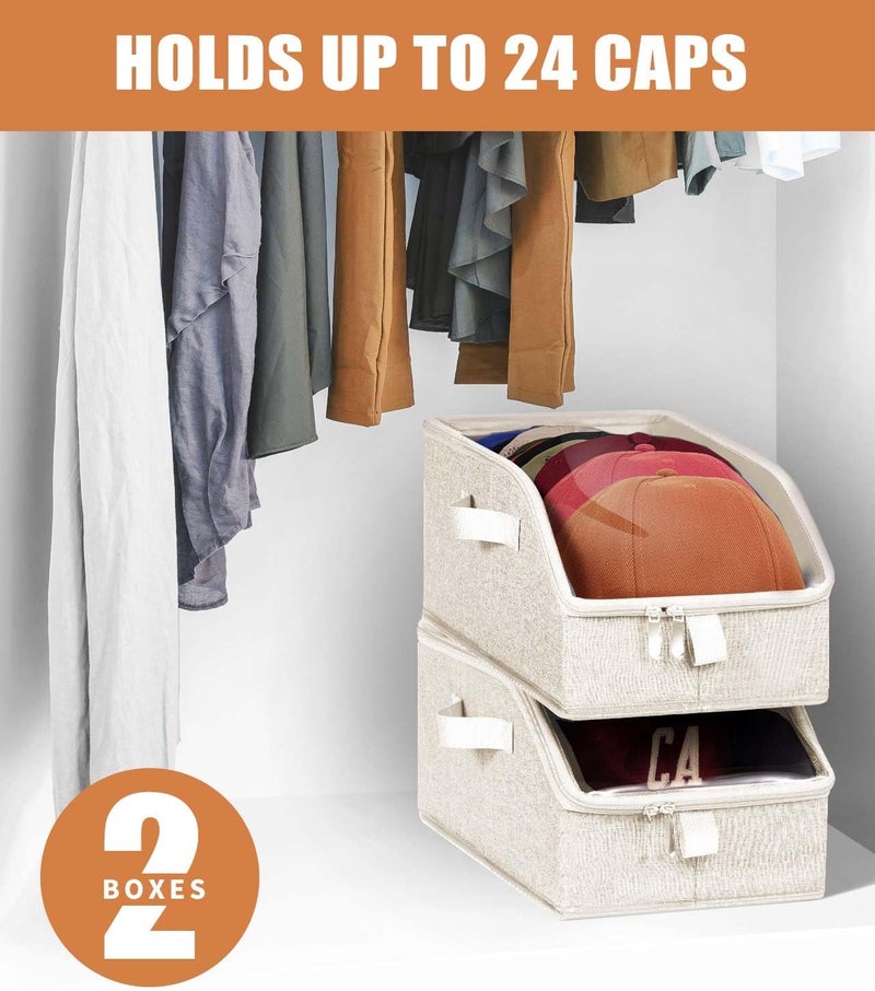 Livelab Hat Organizer for Baseball Caps, Hat Storage Holder Container for Closet Hold Up to 12 Caps with Clear Window, Hat Boxes for Home Storage | 1Pcs Grey - Image 4